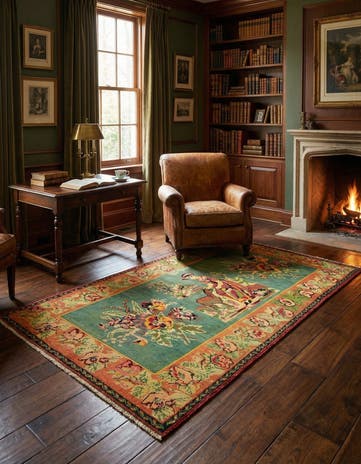 4' 5 x 7' 11 Hand Knotted Russia Wool Rug