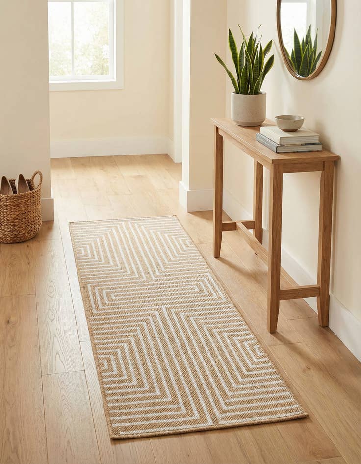 Detail image of 2' x 4' Easy-Clean Modern Indoor / Outdoor Runner Rug