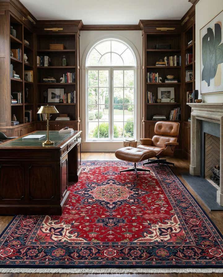 8' 2 x 11' 7 Hand Knotted Heriz Wool Rug