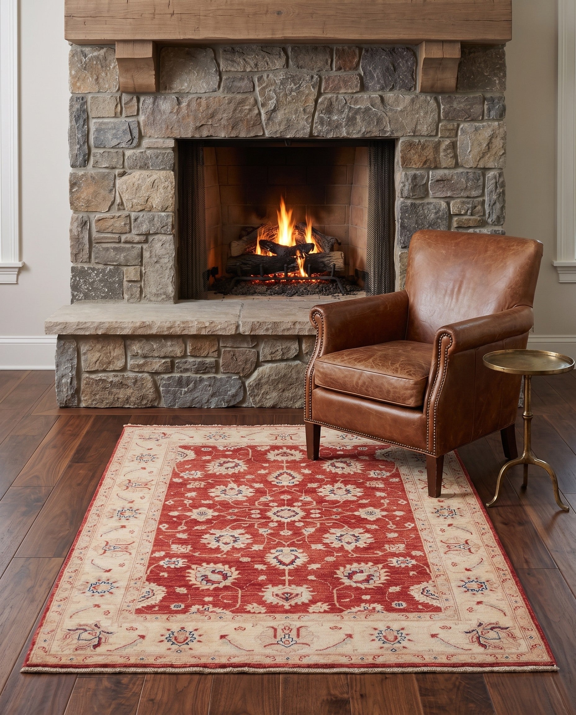 4' 9 x 6' 6 Hand Knotted Ziegler Rug