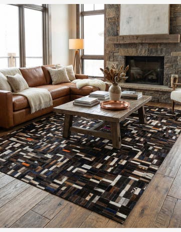 5' 1 x 8' Cowhide - Patchwork Rug