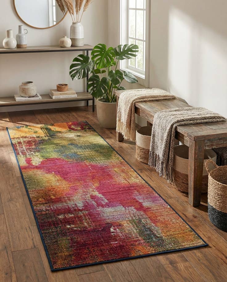 Detail image of 2' x 4' Easy-Clean Modern Indoor / Outdoor Runner Rug