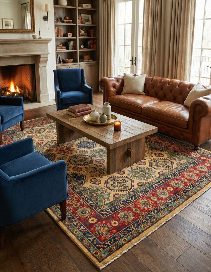 Detail image of 6' x 9' 11  Hand Knotted Kazak Rug