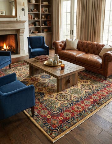 6' x 9' 11 Hand Knotted Kazak Rug