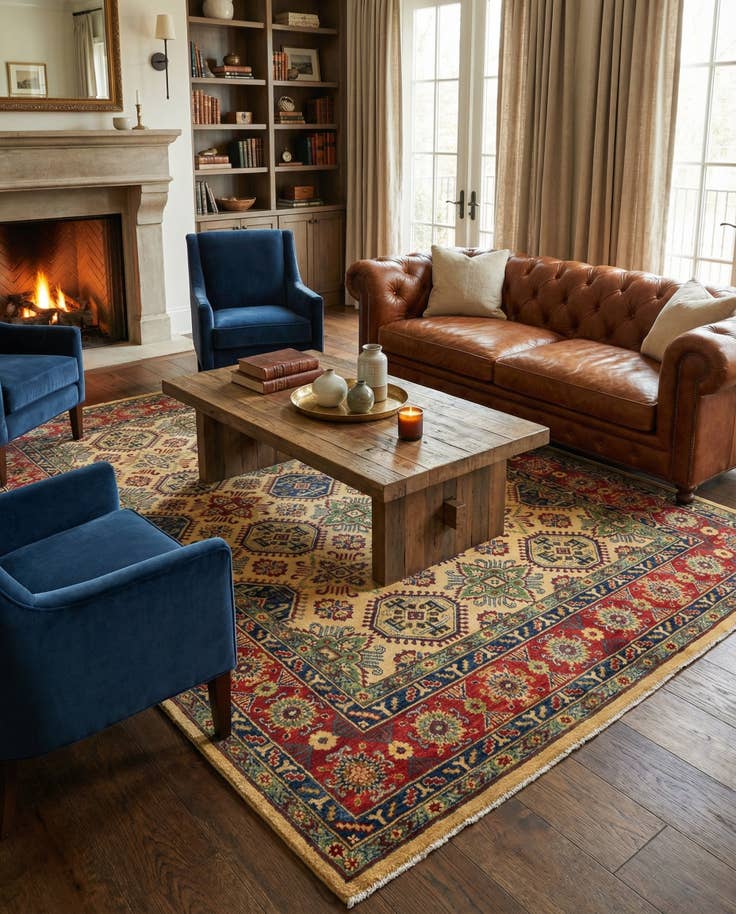 Detail image of 6' x 9' 11 Hand Knotted Kazak Rug