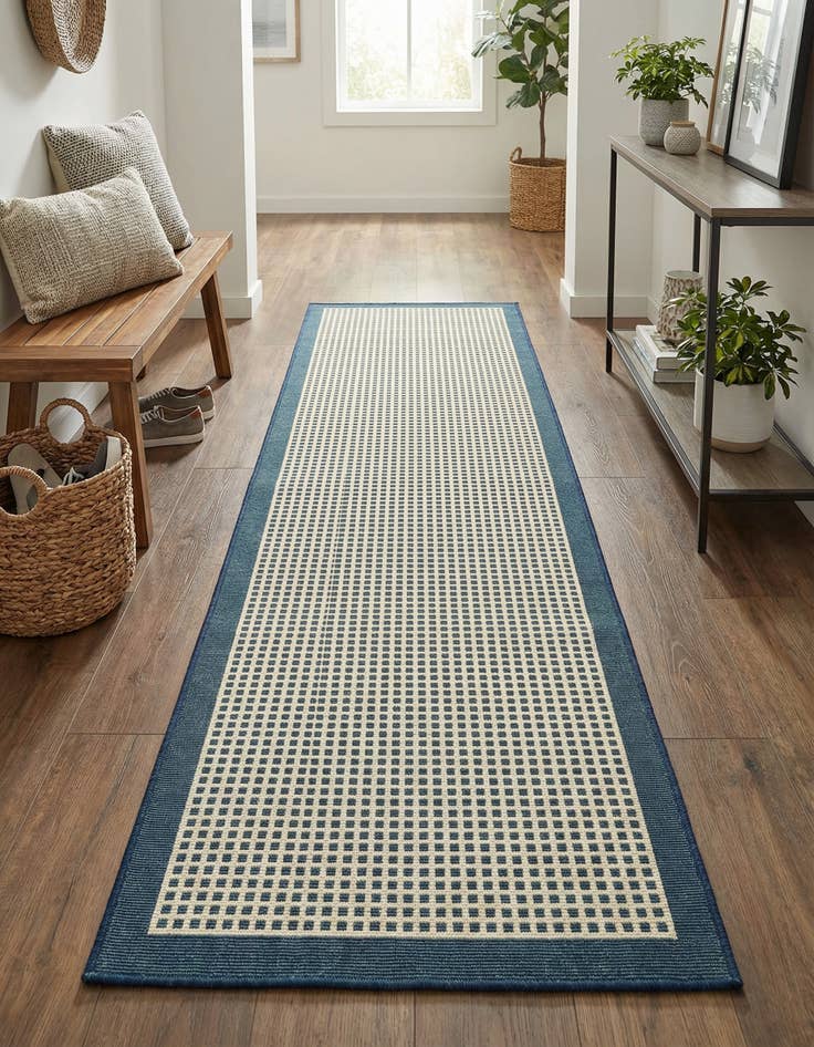 Detail image of 2' x 8'  Washable Border Indoor / Outdoor Runner Rug