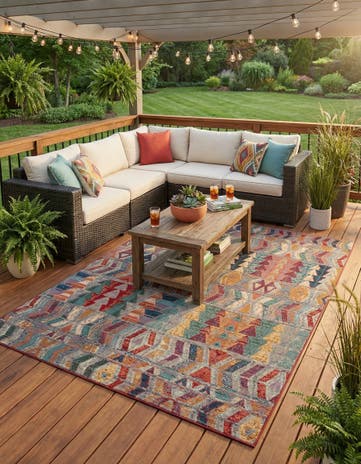 9' x 12' Easy-Clean Modern Indoor / Outdoor Rug