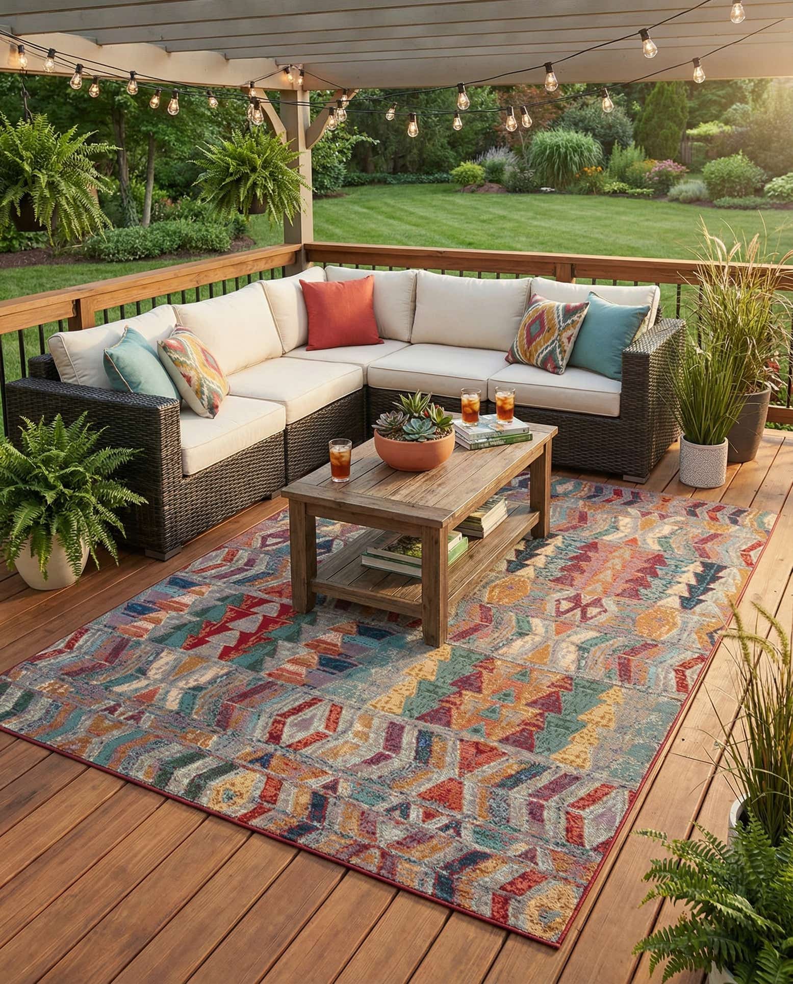 9' x 12' Easy-Clean Modern Indoor / Outdoor Rug