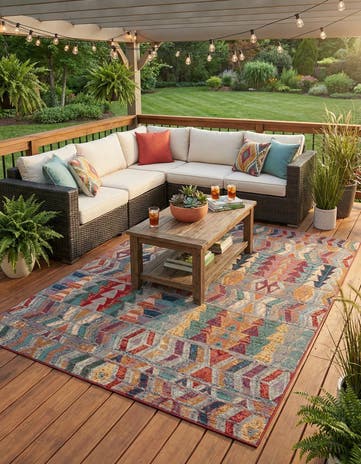 9' x 12' Easy-Clean Modern Indoor / Outdoor Rug