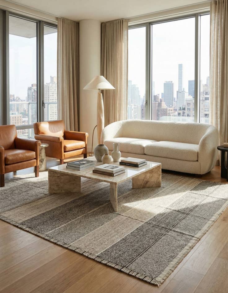 Detail image of 8' 9 x 9' 7  Hand Woven Kilim Modern Wool Rug