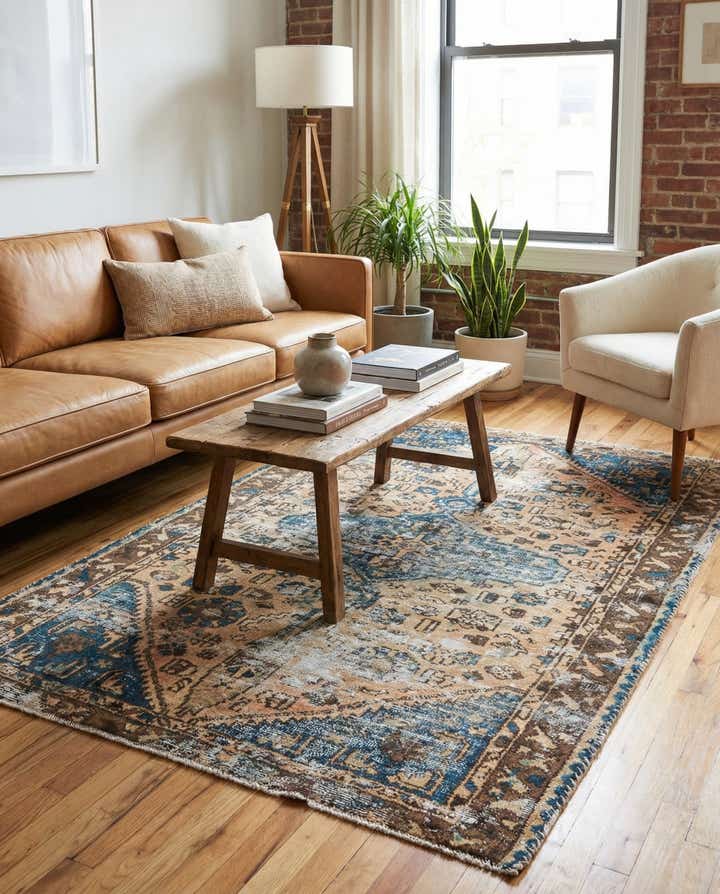 4' 1 x 6' Hand Knotted Ultra Vintage Persian Wool Rug