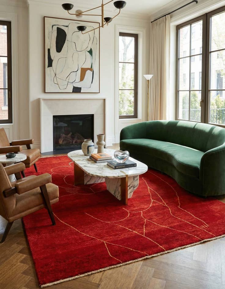 Detail image of 6' 8 x 9' 11  Hand Knotted Darya Wool Rug