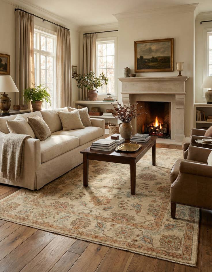 Detail image of 5' 10 x 8' 3  Hand Knotted Peshawar Ziegler Rug