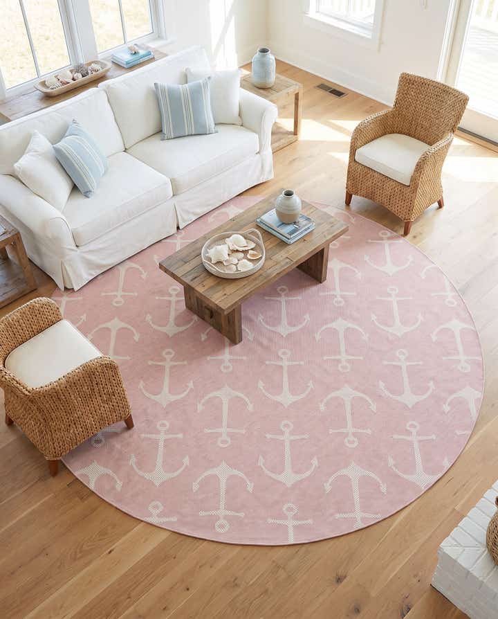 10' x 10' Easy-Clean Coastal Indoor / Outdoor Round Rug