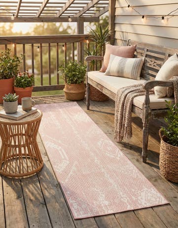2' x 6' Easy-Clean Bohemian Indoor / Outdoor Runner Rug