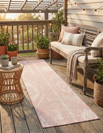 2' x 6' Easy-Clean Bohemian Indoor / Outdoor Runner Rug