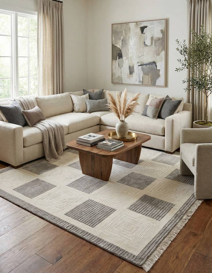 Detail image of 6' 7 x 9' 9  Hand Knotted Darya Wool Rug