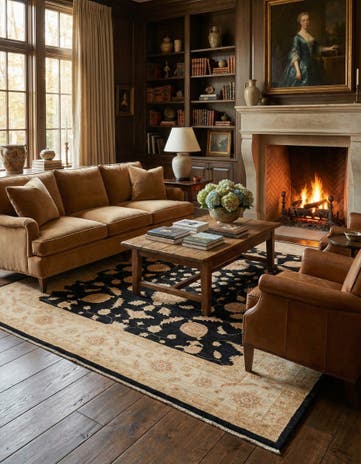 8' 4 x 10' Hand Knotted Peshawar Ziegler Rug
