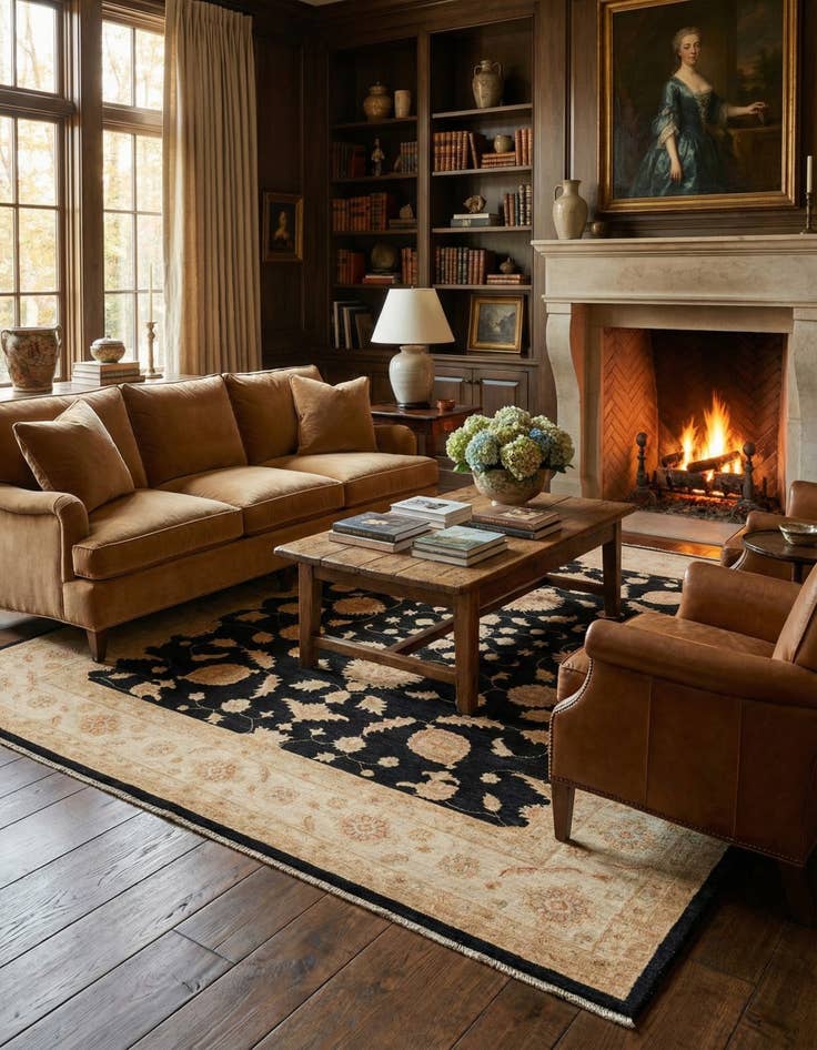 Detail image of 8' 4 x 10'  Hand Knotted Peshawar Ziegler Rug