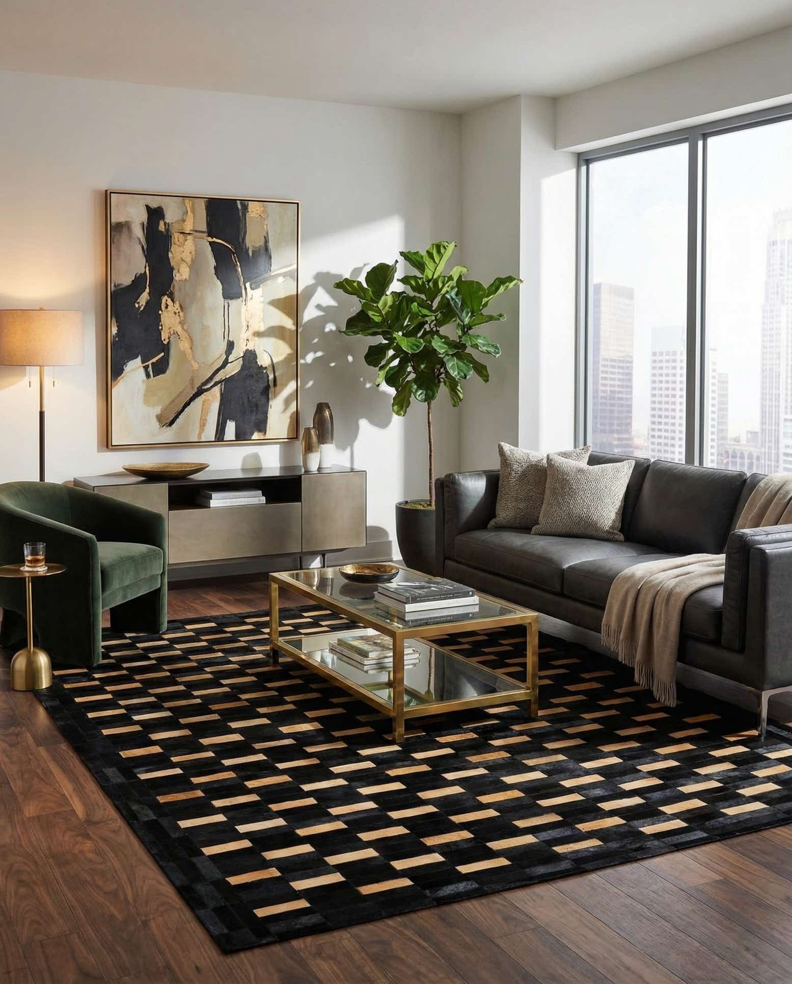 8' 1 x 9' 10 Cowhide - Patchwork Rug