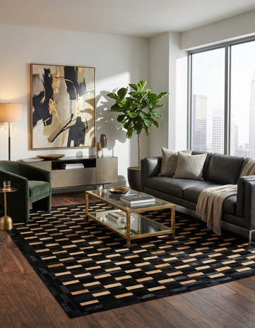 8' 1 x 9' 10 Cowhide - Patchwork Rug
