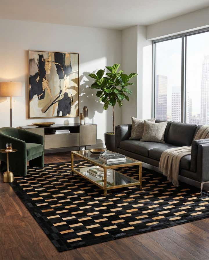 8' 1 x 9' 10 Cowhide - Patchwork Rug