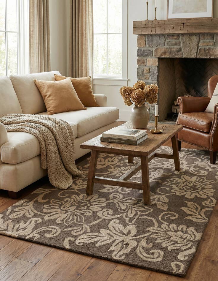 Detail image of 5' 1 x 8' Agra Wool Rug