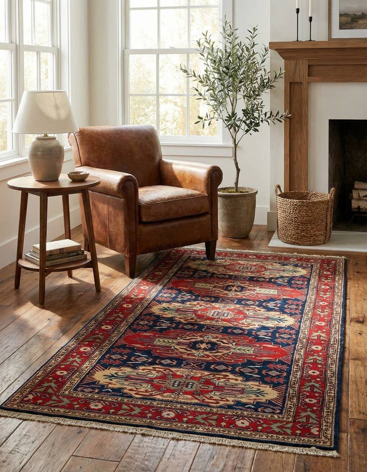 Detail image of 3' 11 x 7' 5  Hand Knotted Kazak Wool Rug