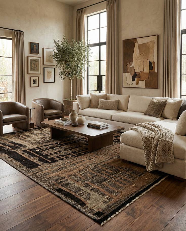 Detail image of 8' 6 x 10' Hand Knotted Beni Marok Rug