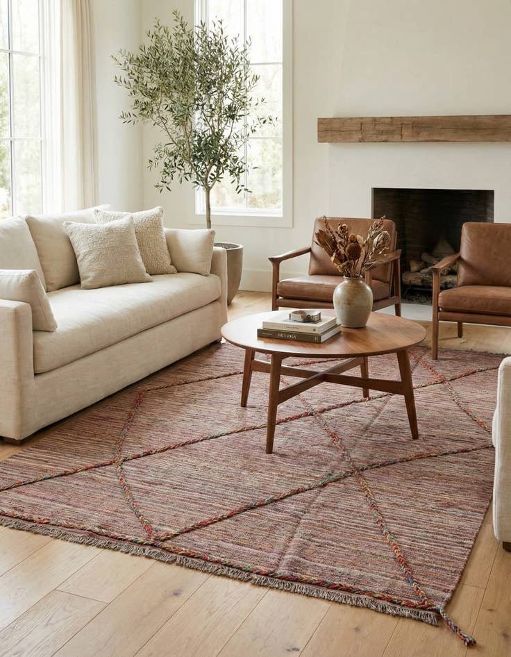 Detail image of 5' 6 x 8'  Hand Knotted Moroccan Wool Rug