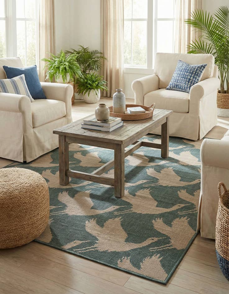 Detail image of  4' x 6'  Washable Coastal Indoor / Outdoor Rug