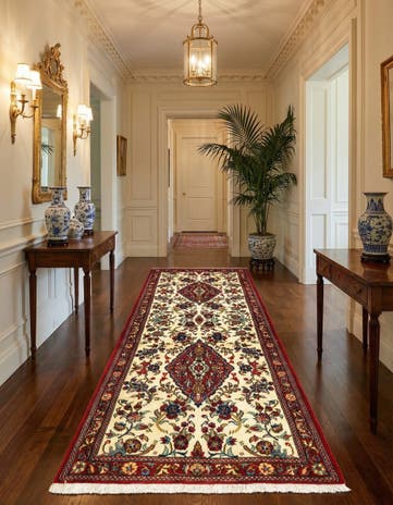 2' 8 x 6' 5 Hand Knotted Qom Persian Runner Rug
