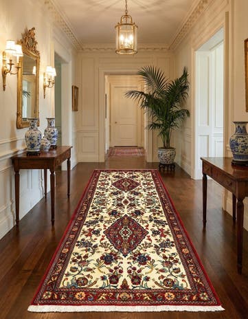 2' 8 x 6' 5 Hand Knotted Qom Persian Runner Rug