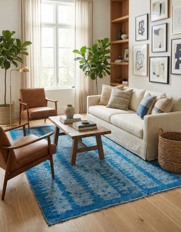 5' 3 x 6' 11 Hand Knotted Darya Wool Rug