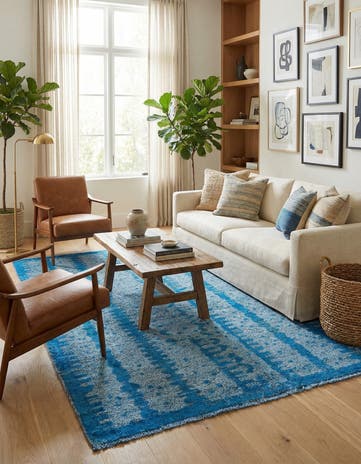 5' 3 x 6' 11 Hand Knotted Darya Wool Rug