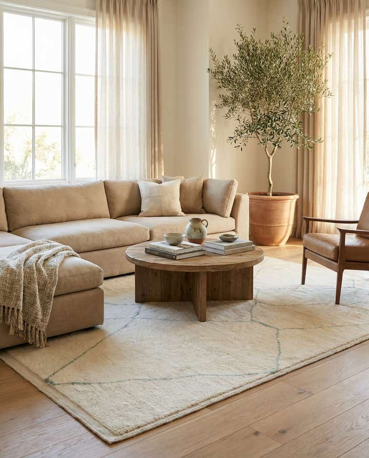 8' 2 x 10' 2 Hand Knotted Moroccan Wool Rug