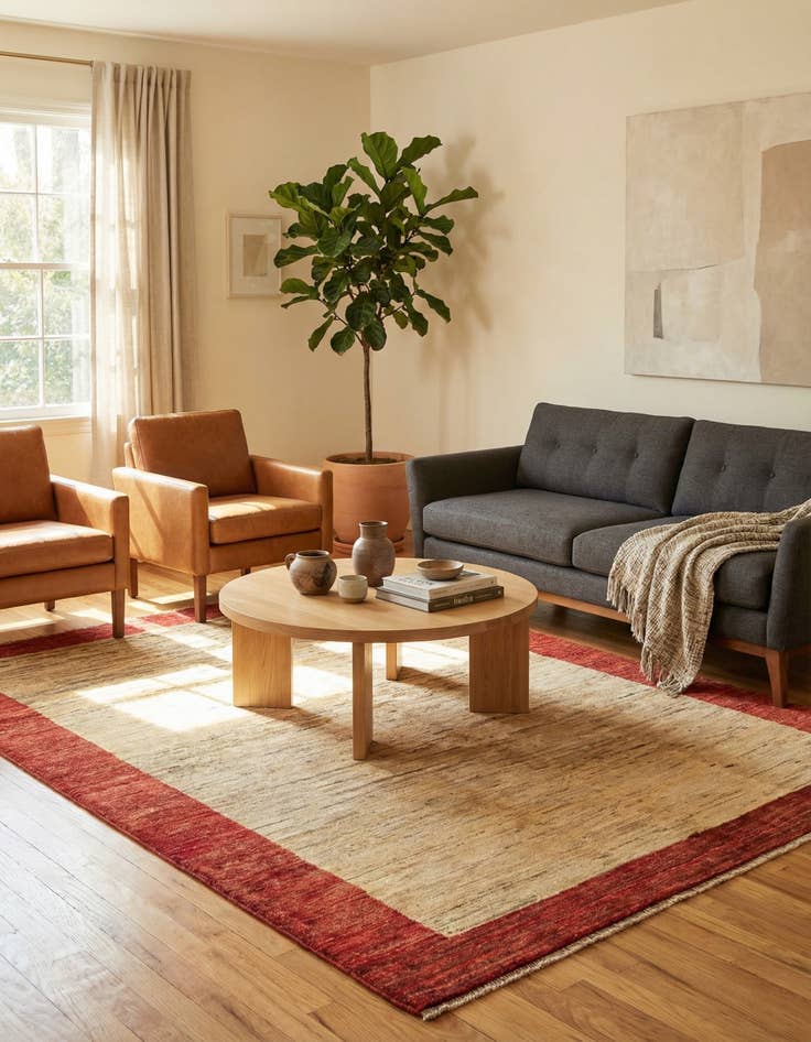 Detail image of  3' 10 x 5' 8  Hand Knotted Modern Ziegler Rug