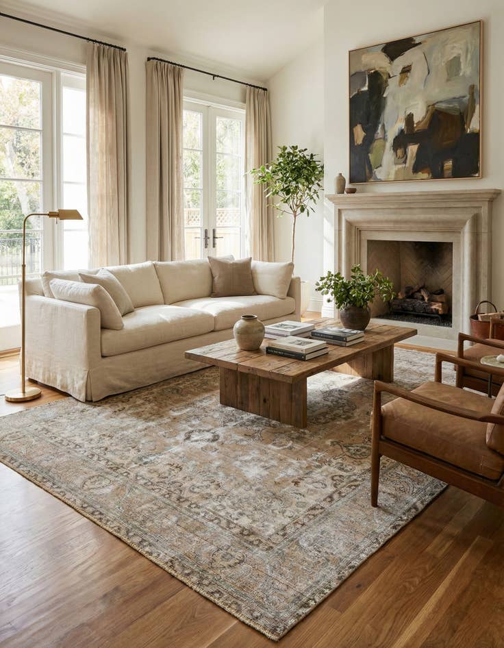 Detail image of 9' 5 x 12' 6  Hand Knotted Ultra Vintage Persian Wool Rug