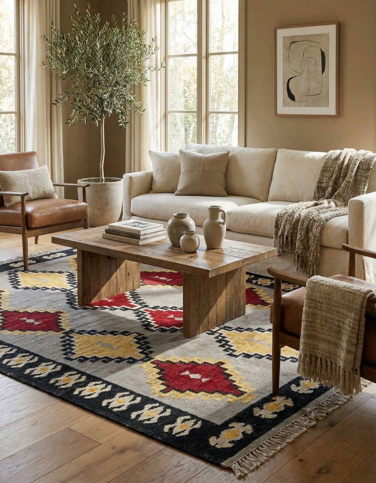 Detail image of 8' 2 x 10' 5  Hand Knotted Oushak Wool Rug