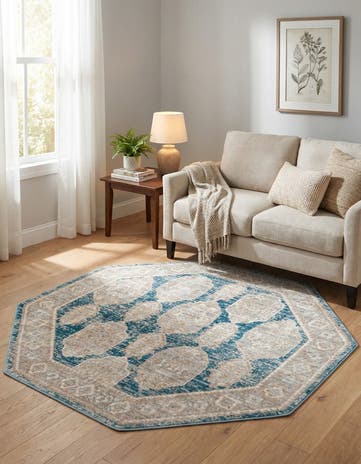 Blue Lola Octagon Rug