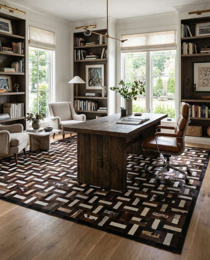 8' 1 x 10' Cowhide - Patchwork Rug