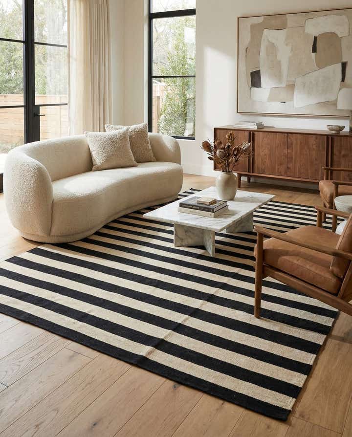 5' 7 x 7' 9 Hand Woven Kilim Modern Wool Rug