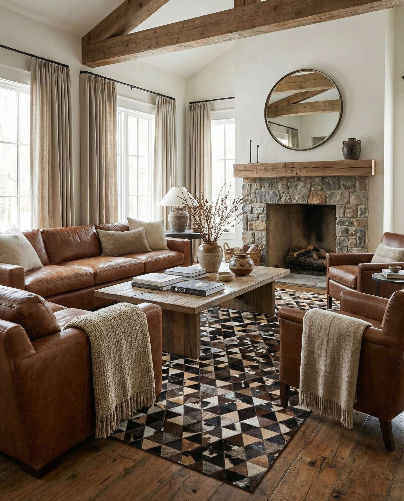 5' x 8' 1 Cowhide Stocks Rug