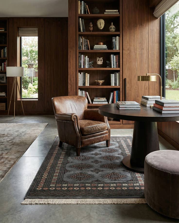 Detail image of 4' 2 x 5' 9 Hand Knotted Torkaman Persian Wool Rug