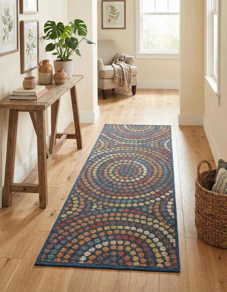 Detail image of 2' x 5' 1  Washable Baja Indoor / Outdoor Runner Rug