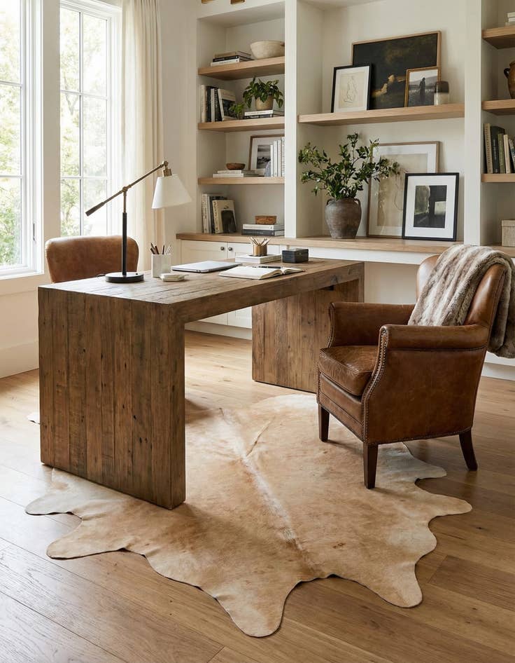 Detail image of 5' 11 x 7' 1 Cowhide Leather Rug