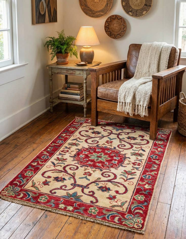 Detail image of 2' 8 x 3' 10  Hand Knotted Kazak Rug