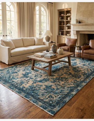 6' 4 x 8' 2 Hand Knotted Ultra Vintage Persian Wool Rug