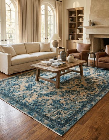 6' 4 x 8' 2 Hand Knotted Ultra Vintage Persian Wool Rug