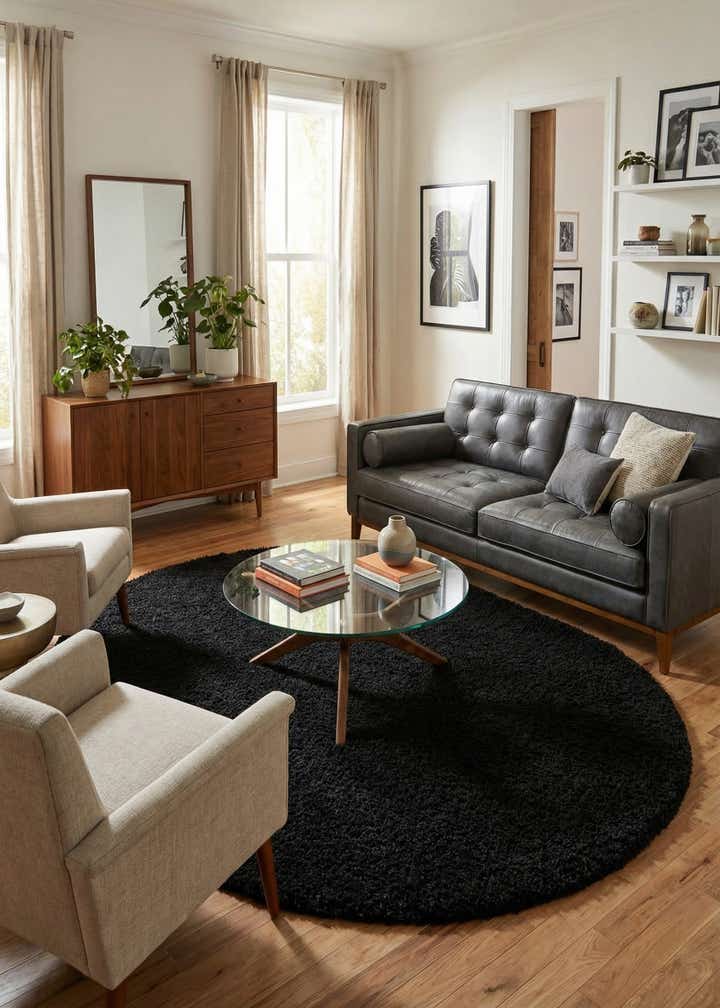 7' 10 x 10' Solid Shag Oval Rug